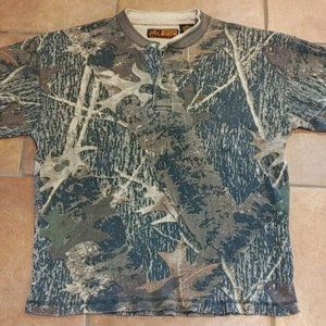 Canyon Guide Outfitters Men's Thermal Long Sleeve Pull Over Leaf Camo MEDIUM